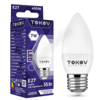 Лампа светодиодная 7Вт С37 4000К Е27 176-264В TOKOV ELECTRIC TKE-C37-E27-7-4K - smartlife-ural.ru – Екатеринбург