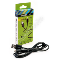 Кабель USB-Lightning 3А 1.2м зарядка + передача данных черн. (коробка) ERGOLUX 15096 - Интернет-магазин СМАРТЛАЙФ