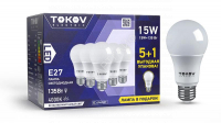 Набор ПРОМО лампа светодиодная 15Вт А60 4000К Е27 176-264В (Promo 5+1 шт) TOKOV ELECTRIC Promo-A60-E27-15-4K - smartlife-ural.ru – Екатеринбург