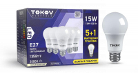 Набор ПРОМО лампа светодиодная 15Вт А60 3000К Е27 176-264В (Promo 5+1 шт) TOKOV ELECTRIC Promo-A60-E27-15-3K - smartlife-ural.ru – Екатеринбург