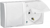 Розетка 2-м ОП Simon15 16А IP54 250В с заземл. с крышкой винт. клеммы бел. Simon 1594433-030 - smartlife-ural.ru – Екатеринбург