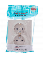 Розетка 2-м СП VESNA с заземл. со шторками ПБТ кремов. LEZARD 742-0300-178B - smartlife-ural.ru – Екатеринбург