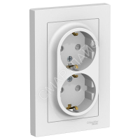 Розетка 2-м СП AtlasDesign 16А IP20 с заземл. защ. шторки в сборе бел. SE ATN000126 - smartlife-ural.ru – Екатеринбург