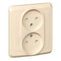 Розетка 2-м СП Этюд 16А IP20 250В без заземл. защ. шторки крем. SE PC16-006K - smartlife-ural.ru – Екатеринбург