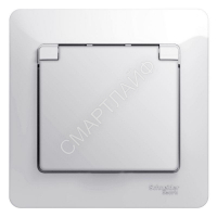 Розетка 1-м СП Glossa 16А IP20 с заземл. защ. шторки с крышкой в сборе бел. SE GSL000146 - smartlife-ural.ru – Екатеринбург