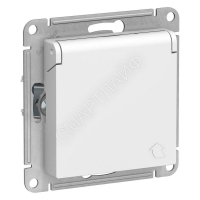 Розетка 1-м СП AtlasDesign 16А IP20 с заземл. защ. шторки с крышкой механизм бел. SE ATN000146 - smartlife-ural.ru – Екатеринбург