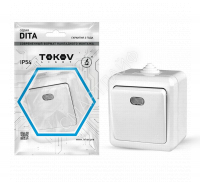 Выключатель 1-кл. ОП Dita IP54 10А 250В с индикацией бел. TOKOV ELECTRIC TKL-DT-V1I-C01-IP54 - smartlife-ural.ru – Екатеринбург