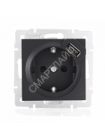 Розетка 1-м СП Vesna с заземл. с заряд. устройством USB механизм черн. бархат LEZARD 742-4288-181 - smartlife-ural.ru – Екатеринбург