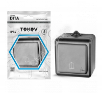 Кнопка звонка ОП Dita IP54 10А 250В карбон TOKOV ELECTRIC TKL-DT-DB-C14-IP54 - smartlife-ural.ru – Екатеринбург