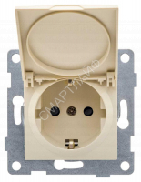 Розетка 1-м СП Ugra 16А 250В с заземл. защ. шторки с крышкой механизм беж. GUSI С11Р91-003 - smartlife-ural.ru – Екатеринбург
