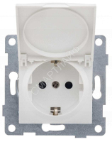 Розетка 1-м СП Ugra 16А 250В с заземл. защ. шторки с крышкой механизм бел. GUSI С11Р91-001 - smartlife-ural.ru – Екатеринбург