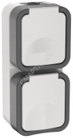 Розетка 2-м ОП TORS 16А IP55 TS232 вертик. с заземл. с крышкой бел. IEK TS-R26-16-55-V-K41 - smartlife-ural.ru – Екатеринбург