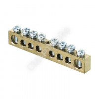 Шина PEN "ноль-земля" 6х9 8 отвер. латунь крепеж по центру розн. стикер PROxima EKF sn0-63-08-r - smartlife-ural.ru – Екатеринбург