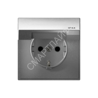 Розетка ArtGallery 16А IP44 с заземл. защ. шторки с крышкой механизм алюм. SE GAL440346 - smartlife-ural.ru – Екатеринбург