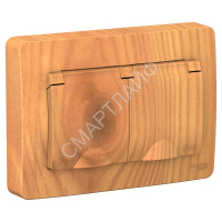 Розетка 2-м СП Blanca 16А IP44 250В с заземл. защ. шторки с крышкой ясень SE BLNRS441125 - smartlife-ural.ru – Екатеринбург