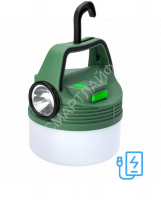 Фонарь аккумуляторный кемпинговый походный 16Вт SMD LED+3Вт LED Li-ion 18650 2400мА.ч Power-bank корпус ABS-пластик индикатор уровня заряда USB-шнур складной крючок для подвешивания матов. рассеив. КОСМОС KOC616Lit - smartlife-ural.ru – Екатеринбург