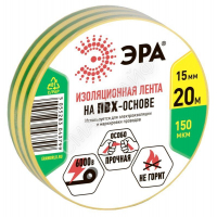 Изолента ПВХ 15ммх20м желт./зел. ЭРА C0036548 - smartlife-ural.ru – Екатеринбург