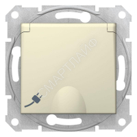 Розетка 1-м СП Sedna 16А IP20 250В с заземл. защ. шторки с крышкой механизм беж. SchE SDN3100147 - smartlife-ural.ru – Екатеринбург