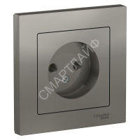 Розетка 1-м СП AtlasDesign 16А IP20 без заземл. в сборе сталь SE ATN000940 - smartlife-ural.ru – Екатеринбург