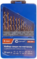 Набор сверл по металлу Profi 1.5-6.5мм (через 0.5мм + 32мм; 48мм) с кобальтом 5проц. в метал. коробке (13шт) Cutop 48-601 - smartlife-ural.ru – Екатеринбург