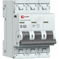 Выключатель автоматический модульный 3п D 63А 6кА ВА 47-63N PROxima EKF M636363D - smartlife-ural.ru – Екатеринбург