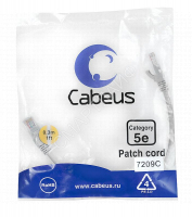 Патч-корд U/UTP кат.5E PC-UTP-RJ45-Cat.5e-0.3m 2xRJ45/8p8c неэкранир. PVC 0.3м сер. Cabeus 7209c - smartlife-ural.ru – Екатеринбург