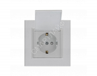 Розетка 1-м с крышкой Karea LINE STAR с заземл. жемчуж. Makel 86100029 - smartlife-ural.ru – Екатеринбург