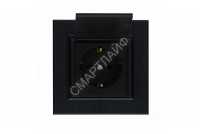 Розетка 1-м с крышкой Karea LINE STAR с заземл. чер. Makel 86054029 - smartlife-ural.ru – Екатеринбург