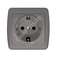 Розетка 1-м ОП Клио 16А IP44 с заземл. сер. UNIVersal К2228-Gr - smartlife-ural.ru – Екатеринбург