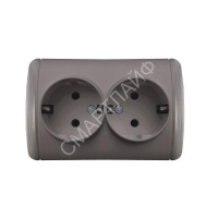 Розетка 2-м ОП Клио 16А IP44 с заземл. сер. UNIVersal К2231-Gr - smartlife-ural.ru – Екатеринбург