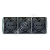 Розетка 3-м ОП Клио 16А IP54 с заземл. с прозр. крышкой сер. Universal К2235-Gr - smartlife-ural.ru – Екатеринбург