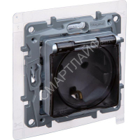 Розетка 1-м СП Etika 16А IP44 250В с заземл. со шторками с защ. крышкой безвинтов. зажимы алюм. Leg 672426 - smartlife-ural.ru – Екатеринбург