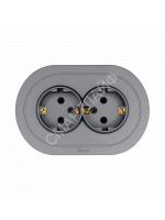 Розетка 2-м СП OSEN с заземл. ПБТ круглая механизм сер. матов. LEZARD 744-7400-127B - smartlife-ural.ru – Екатеринбург