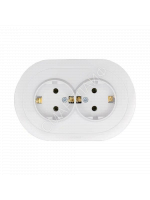 Розетка 2-м СП OSEN с заземл. ПБТ круглая механизм бел. LEZARD 744-0200-127B - smartlife-ural.ru – Екатеринбург