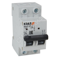 Выключатель автоматический модульный 2п C 25А 4.5кА ВА47-29 УХЛ3 КЭАЗ 318244 - smartlife-ural.ru – Екатеринбург