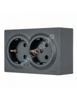 Розетка 2-м ОП LETO с заземл. закрытый корпус ПБТ графит LEZARD 752-3400-127B - smartlife-ural.ru – Екатеринбург