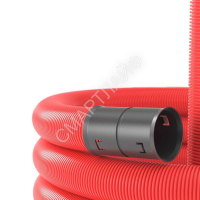 Труба гофрированная двустенная ПНД гибкая d75мм без протяжки с муфтой для кабельной канализации SN10 450Н красн. (уп.50м) DKC 120975 - smartlife-ural.ru – Екатеринбург