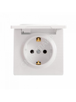 Розетка 1-м ОП LETO с заземл. с крышкой LETO ПБТ бел. LEZARD 752-0200-123B - smartlife-ural.ru – Екатеринбург