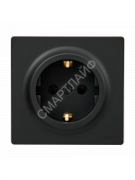 Розетка 1-м ОП LETO с заземл. ПБТ черн. бархат LEZARD 752-4200-122B - smartlife-ural.ru – Екатеринбург