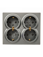 Розетка 4-м ОП LETO с заземл. закрытый корпус ПБТ платина LEZARD 752-3500-127BDP - smartlife-ural.ru – Екатеринбург