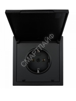 Розетка 1-мест. с/з с крышкой ПБТ СП ZIMA IP20 16А безвинт. зажим черн. бархат LEZARD 704-4288-123BQC - smartlife-ural.ru – Екатеринбург