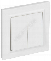 Выключатель 2-кл. СП BRITE ВСР10-2-0-БрАБ 10А в сборе арктич. бел. IEK BR-V20-0-10-K91-F - smartlife-ural.ru – Екатеринбург