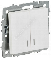Выключатель 2-кл. СП BRITE ВС10-2-1-БрАБ 10А с индикацией механизм арктич. бел. IEK BR-V20-1-10-K91 - smartlife-ural.ru – Екатеринбург