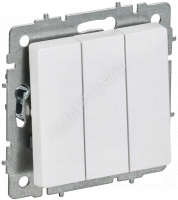 Выключатель 3-кл. СП BRITE ВС10-3-0-БрАБ 10А механизм арктич. бел. IEK BR-V30-0-10-K91 - smartlife-ural.ru – Екатеринбург