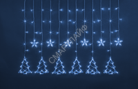 Гирлянда светодиодная "Бахрома" "Звезды и елочки" 95 125 NGF-D033-03 2.5х1м Blue IP20 Navigator 95125 - smartlife-ural.ru – Екатеринбург