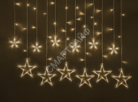 Гирлянда светодиодная "Бахрома" "Звезды" 93 679 NGF-D025-02 2.5х1м 138LED WW IP20 TR Navigator 93679 - smartlife-ural.ru – Екатеринбург