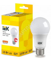 Лампа светодиодная Alfa 15Вт A60 грушевидная 3000К E27 230В (6шт) IEK LLA-A60-15-230-30-E27-6 - smartlife-ural.ru – Екатеринбург