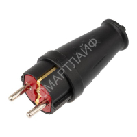 Вилка прямая влагозащ. 16А IP44 с заземл. COMPACT каучук черн. Rexant 111-200 - smartlife-ural.ru – Екатеринбург