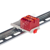 Блок распределительный с вертикал. адаптером на рейки шир. 15/35мм зажим push-in 10 точек подключения 2.5кв.мм красн. DKC DTP1-010-04SPUR-V - smartlife-ural.ru – Екатеринбург