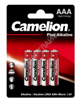 Элемент питания алкалиновый AAA/LR03 1.5В Plus Alkaline LR03-BP4 BL-4 (блист.4шт) Camelion 7369 - smartlife-ural.ru – Екатеринбург